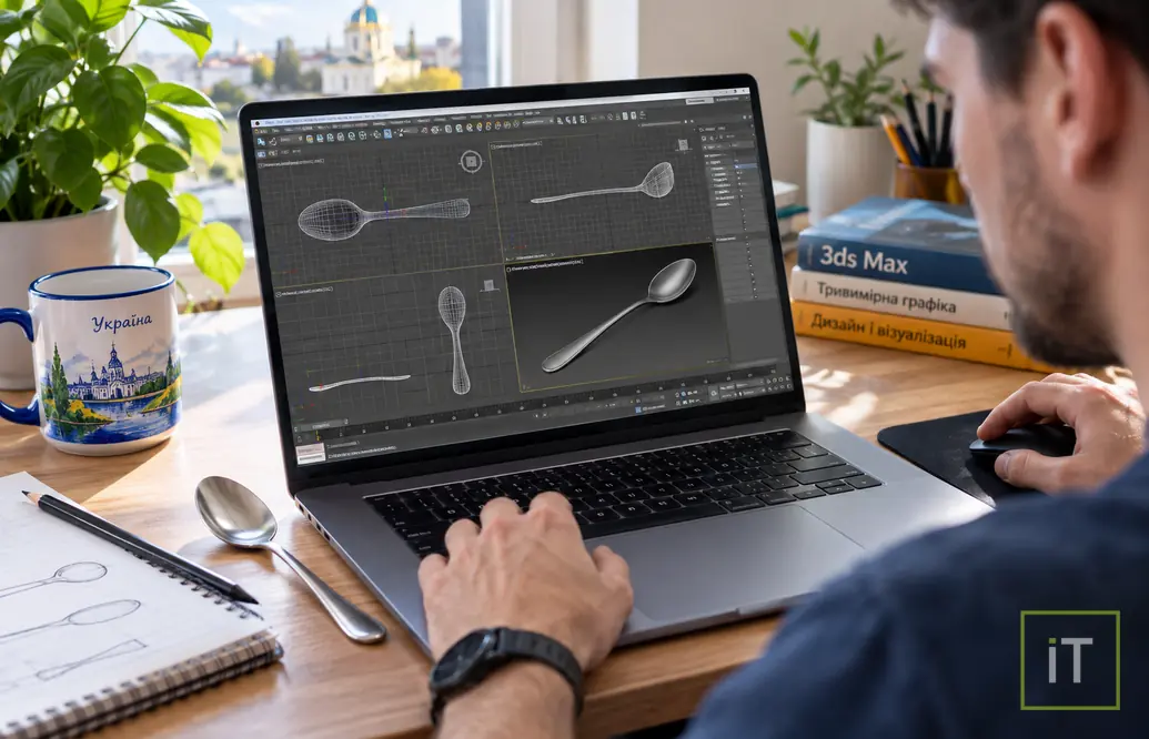 Как нарисовать ложку в 3D Max. Учебный Центр